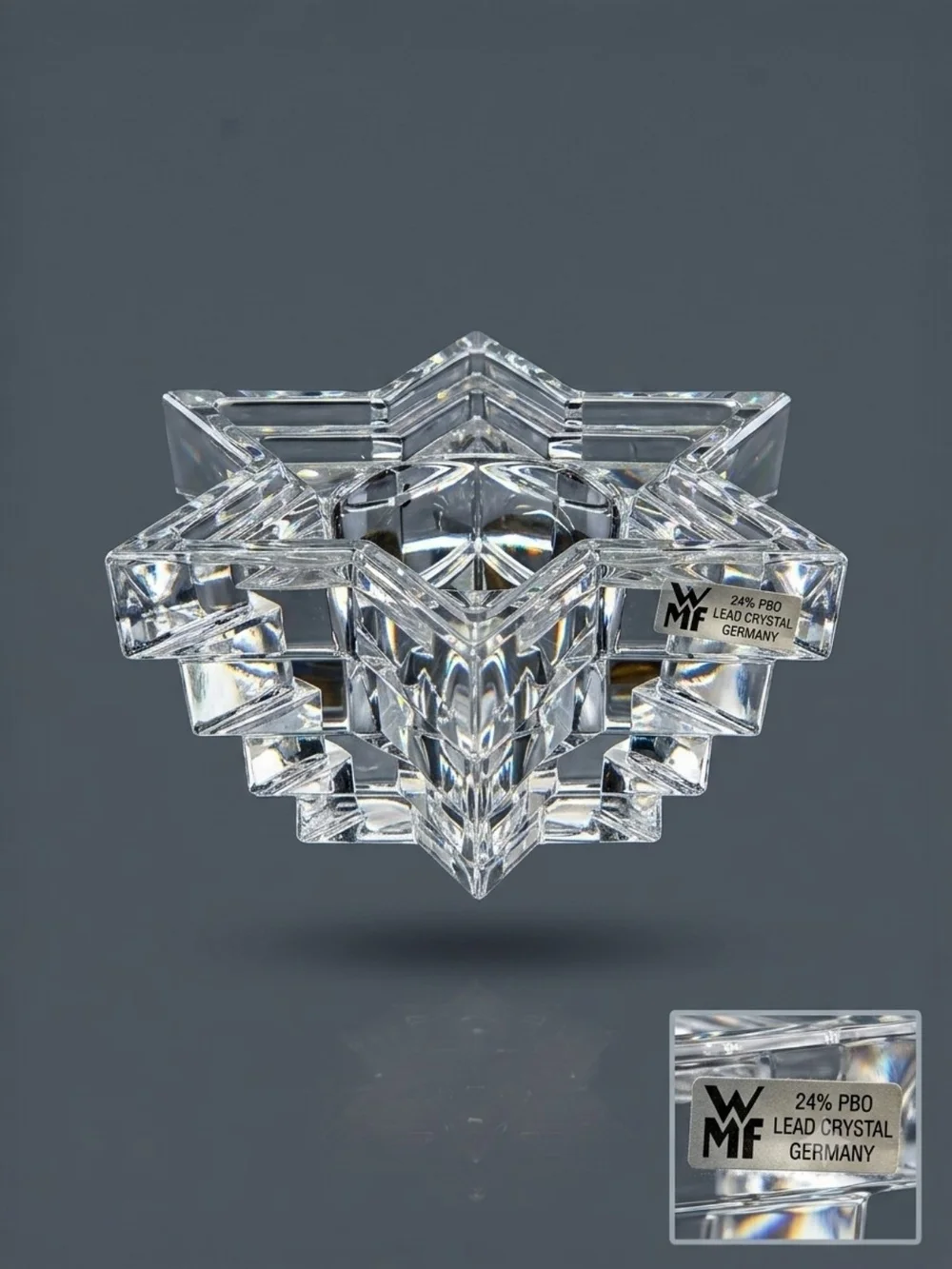WMF Star-Shaped Lead Crystal Candle Holder - Clear ♡